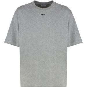 Off White, Heren, Tops, Grijs, Maat: 2XL Katoen,