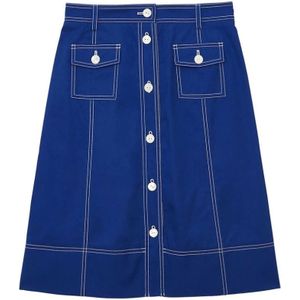 Ines de la Fressange Paris, Dames, Rokken, Blauw, Maat: XS Katoen,