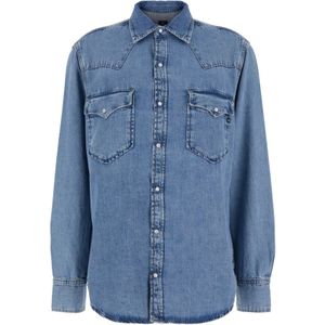 AG Jeans, Dames, Blouses & Shirts, Blauw, Maat: M Denim,