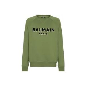 Balmain Paris flocked sweatshirt , Green , Heren , Maat: M