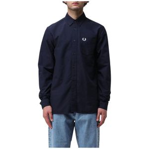 Fred Perry, Heren, Overhemden, Blauw, Maat: S Katoen,