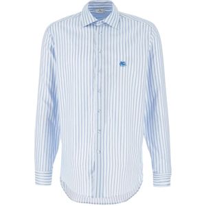 Etro, Heren, Overhemden, Blauw, Maat: L Katoen,