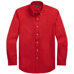 Polo Ralph Lauren, Heren, Overhemden, Rood, Maat: XL Katoen,