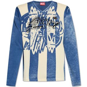 Diesel, Heren, Truien, Blauw, Maat: M Katoen,