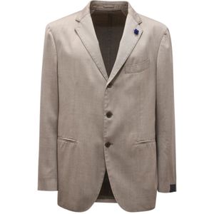 Lardini, Heren, Jassen, Beige, Maat: XL Wol,