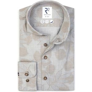 R2 Amsterdam, Heren, Overhemden, Grijs, Maat: 3XL