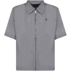 Givenchy, Heren, Overhemden, Grijs, Maat: M Wol,