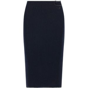 Courrèges, Dames, Rokken, Blauw, Maat: XS Leer,