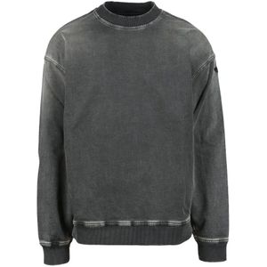 Diesel, Heren, Sweatshirts & Hoodies, Grijs, Maat: L Katoen,