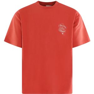 Drole de Monsieur - Slogan Vignes - T-shirt - Rood - Katoen