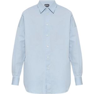 Diesel, Heren, Overhemden, Blauw, Maat: XL Katoen,