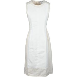 Sportmax, Dames, Jurken, Wit, Maat: S Katoen,