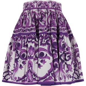 Dolce & Gabbana, Dames, Rokken, Paars, Maat: 3XS Katoen,