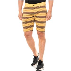 La Martina - LMBG01 - Bermuda - Bruin - Met Recht Gesneden Zomen en Riemlussen