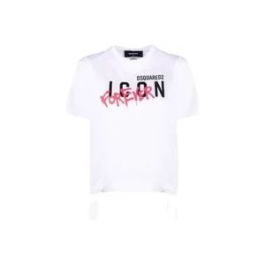 Dsquared2 Icon 4Ever - Wit T-shirt , White , Dames , Maat: S