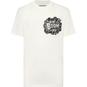 Philipp Plein, Heren, Tops, Wit, Maat: M Katoen,