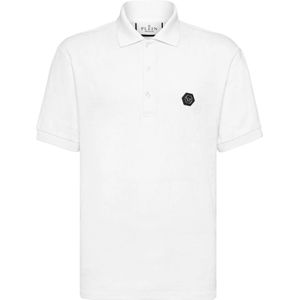 Philipp Plein, Heren, Tops, Wit, Maat: L Katoen,