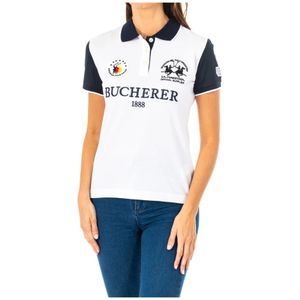 Damespolo - Wit-Marineblauw - 2WP185 - Korte Mouwen