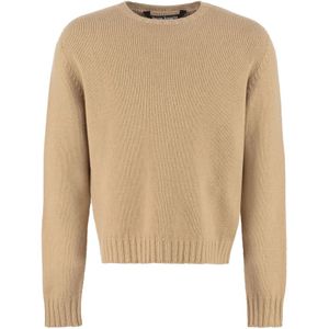 Palm Angels, Heren, Truien, Beige, Maat: 2XL Wol,