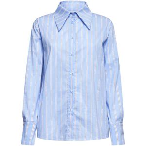 Silvian Heach, Dames, Blouses & Shirts, Blauw, Maat: 2XS Katoen,