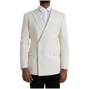 Dolce & Gabbana - Klassieke Wollen Blazer - Wit - Heren