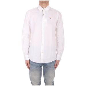 Barbour, Heren, Overhemden, Wit, Maat: S Katoen,
