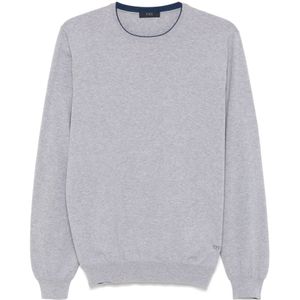 Fay, Heren, Truien, Grijs, Maat: L Katoen,