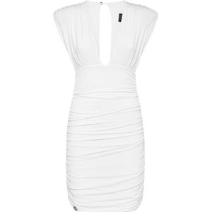 Philipp Plein, Dames, Jurken, Wit, Maat: L Jersey,