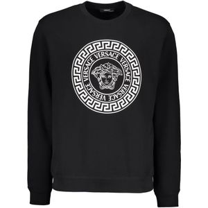 Versace, Heren, Sweatshirts & Hoodies, Zwart, Maat: M Katoen,