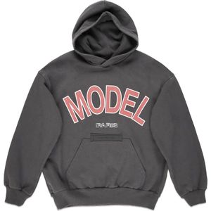 Sweater - Geborsteld Katoen - Capuchon - Geribbelde Randen - Grafische Print