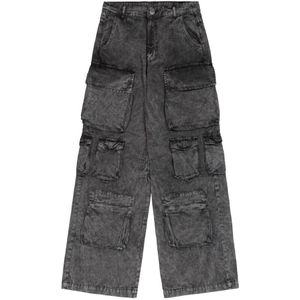 Alpha Industries, Dames, Jeans, Grijs, Maat: S Katoen,