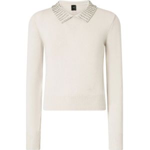 Pinko, Dames, Truien, Wit, Maat: M Leer,