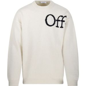 Off White, Heren, Truien, Wit, Maat: L