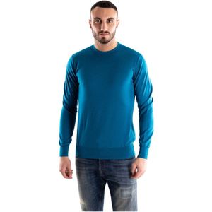 Paolo Pecora, Heren, Truien, Blauw, Maat: M Wol,