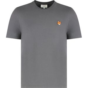 Maison Kitsuné, Heren, Tops, Grijs, Maat: M Katoen,