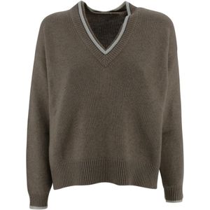 Brunello Cucinelli, Dames, Truien, Bruin, Maat: S Kasjmier,