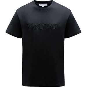 JW Anderson - T-shirt - Zwart - Katoen - Ronde Hals - Korte Mouwen