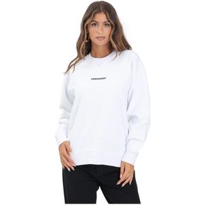 Dsquared2 - Crewneck Sweater - Wit - Dames - Katoen - Minimalistische Stijl