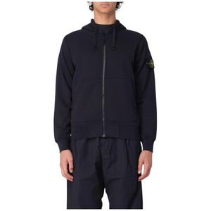 Stone Island, Heren, Sweatshirts & Hoodies, Blauw, Maat: M Katoen,