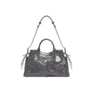 Balenciaga Trendy Lamb Leren Schoudertas , Gray , Dames , Maat: ONE Size