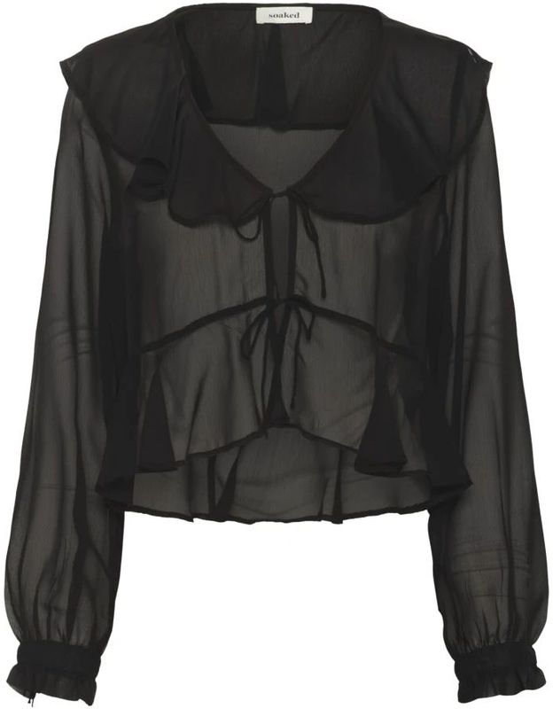 Soaked in Luxury - Sljatessan Blouse Ls - Blouse - Zwart - 100% Polyester