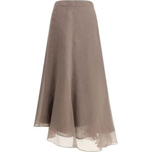 Brunello Cucinelli, Dames, Rokken, Bruin, Maat: S