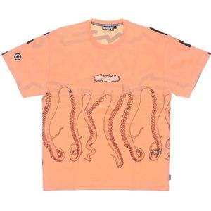 Octopus, Heren, Tops, Oranje, Maat: L Katoen,