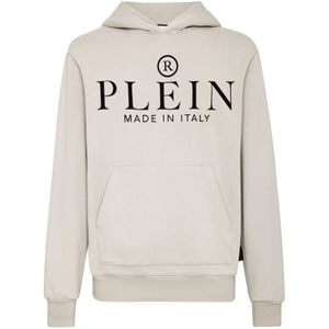 Philipp Plein, Heren, Sweatshirts & Hoodies, Beige, Maat: M Katoen,