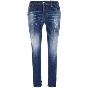 Dsquared2, Dames, Jeans, Blauw, Maat: 2XS Katoen,