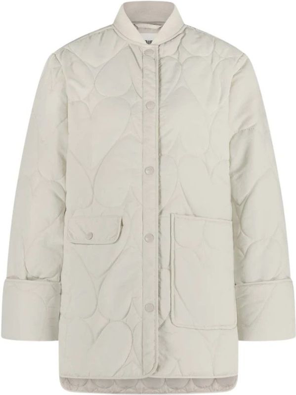 Fabienne Chapot - Xander - Winterjas - Cream White - Gevoerde Hartjesprint