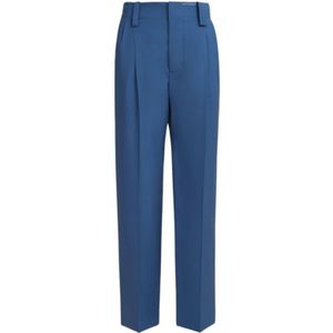 Marni, Dames, Broeken, Blauw, Maat: S Wol,
