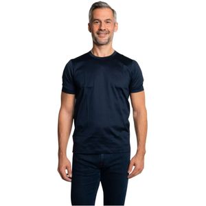 Barba Napoli, Heren, Tops, Blauw, Maat: M Katoen,