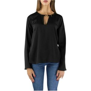 Liu Jo, Dames, Blouses & Shirts, Zwart, Maat: XS Poliester,
