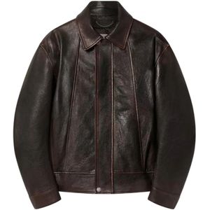 Golden Goose, Heren, Jassen, Bruin, Maat: L Leer,